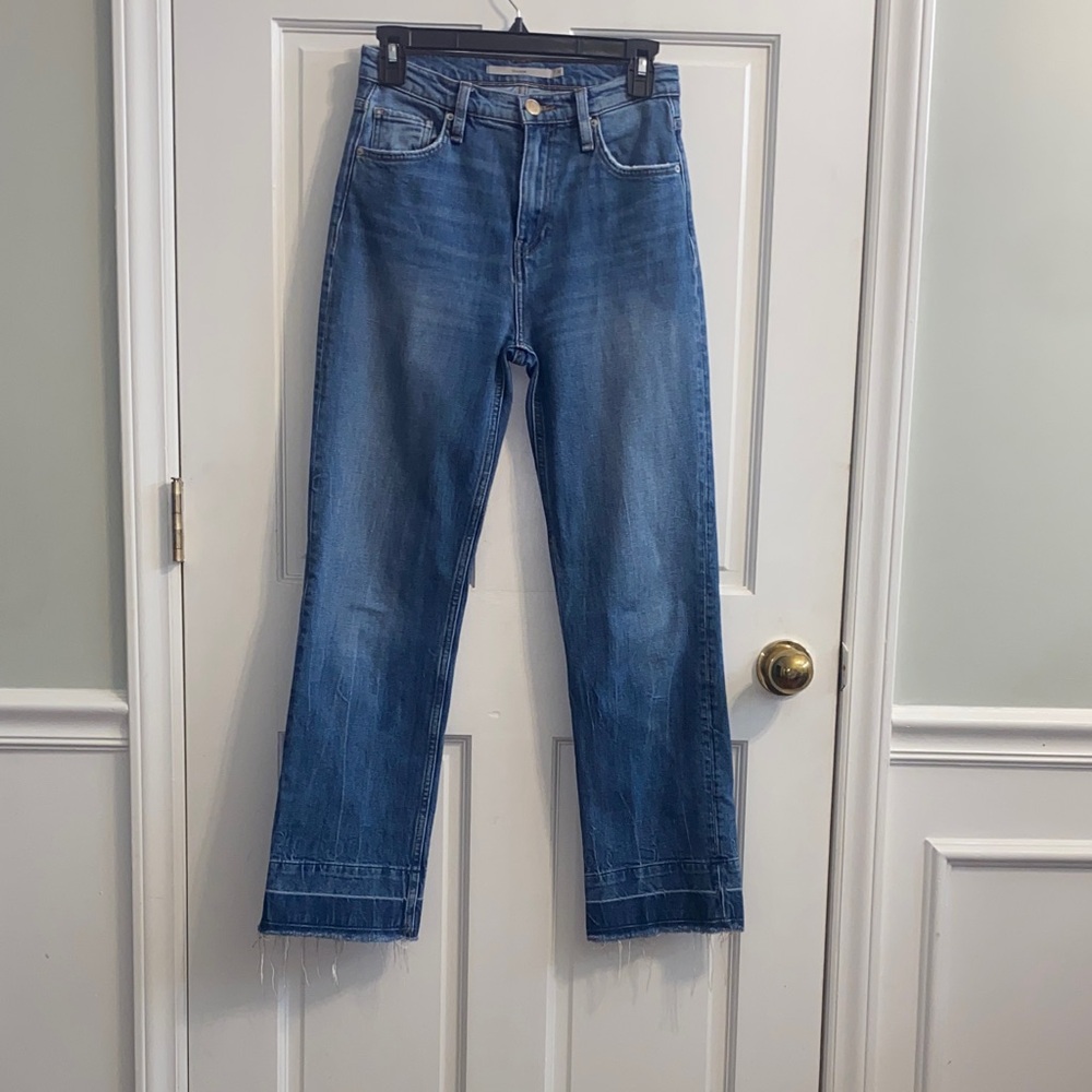 🔥 Hudson Remi Moo Raw Hem High Rise Straight Ankle Jean. Women’s Size 25